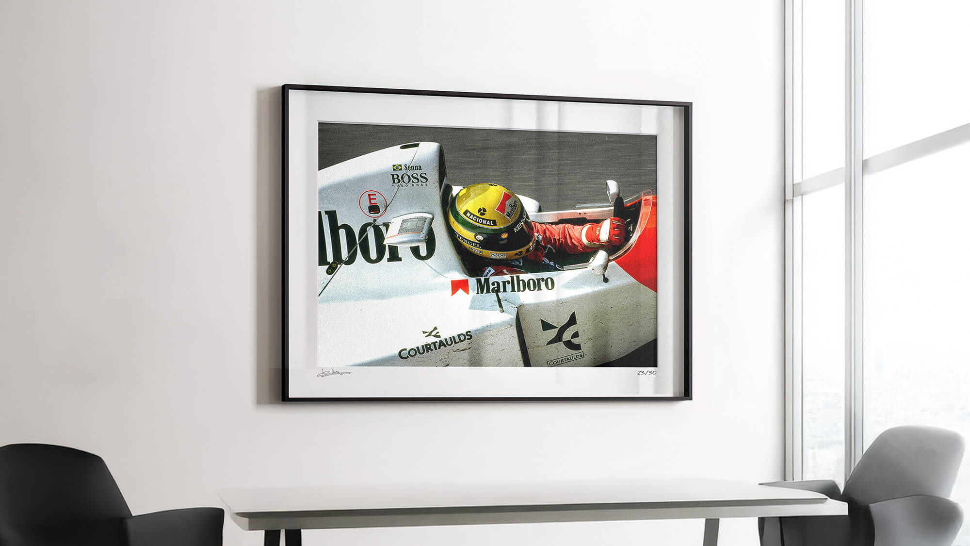 Ayrton Senna - McLaren • Photographie d'Art, Encadrée • WheelsOnWalls Gallery